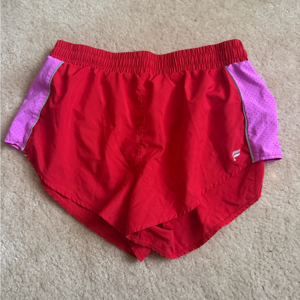 Fabletics Red and Purple Athletic Shorts